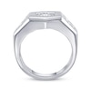 Thumbnail Image 3 of Men's Lab-Grown Diamonds by KAY Three-Stone Geometric Ring 1-1/2 ct tw 10K White Gold