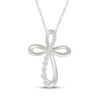 Thumbnail Image 1 of Diamond Loop Cross Necklace 1/5 ct tw 10K White Gold 18&quot;