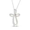 Thumbnail Image 2 of Diamond Loop Cross Necklace 1/5 ct tw 10K White Gold 18&quot;