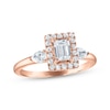 Thumbnail Image 1 of Emerald-Cut Diamond Halo Engagement Ring 1 ct tw 14K Rose Gold