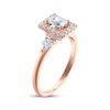 Thumbnail Image 2 of Emerald-Cut Diamond Halo Engagement Ring 1 ct tw 14K Rose Gold