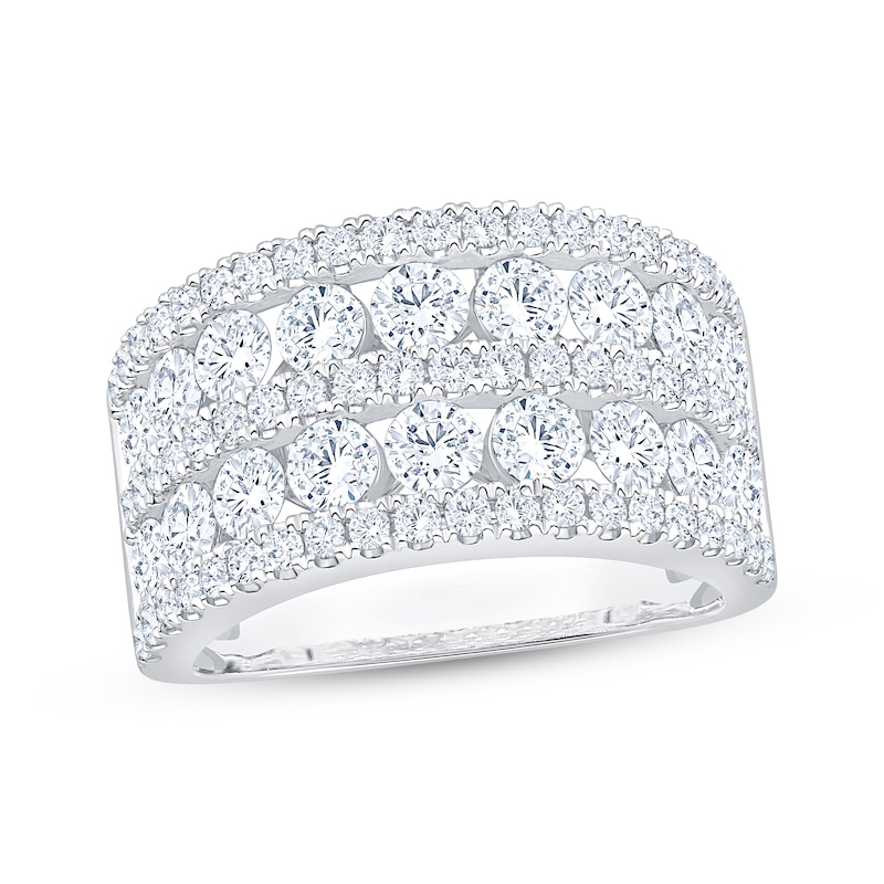 Main Image 1 of Lab-Grown Diamonds by KAY Five-Row Anniversary Ring 3 ct tw 14K White Gold