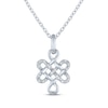 Thumbnail Image 2 of Eternal Knot Necklace with Diamonds Sterling Silver 18&quot;