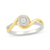 Thumbnail Image 1 of Diamond Bypass Swirl Promise Ring 1/8 ct tw Sterling Silver & 10K Yellow Gold