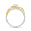 Thumbnail Image 3 of Diamond Bypass Swirl Promise Ring 1/8 ct tw Sterling Silver & 10K Yellow Gold