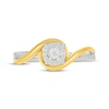 Thumbnail Image 4 of Diamond Bypass Swirl Promise Ring 1/8 ct tw Sterling Silver & 10K Yellow Gold