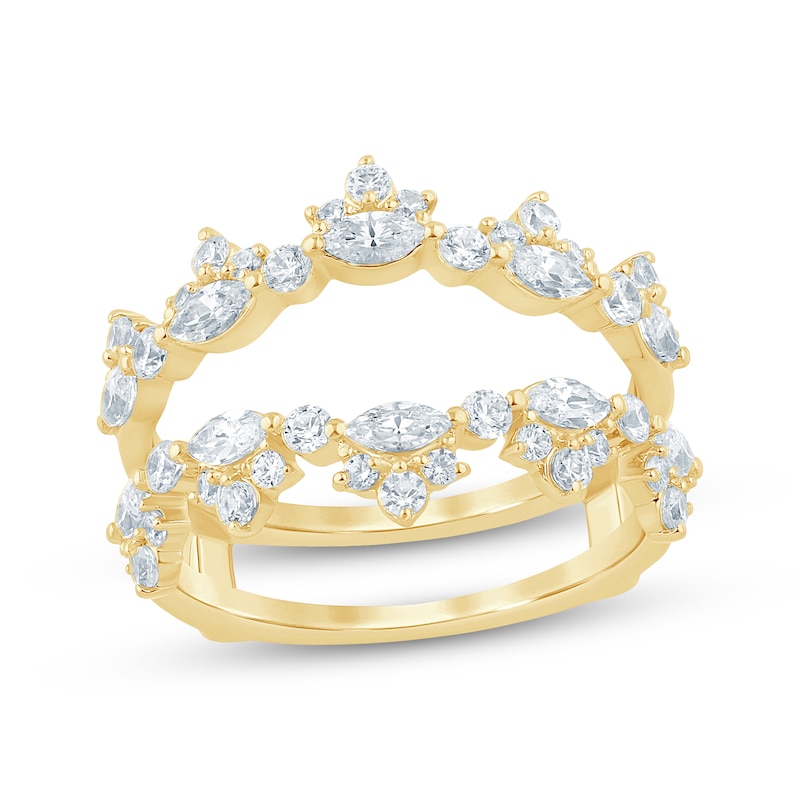 Main Image 1 of Lab-Grown Diamonds by KAY Marquise & Round-Cut Diamond Enhancer Ring 1 ct tw 14K Yellow Gold