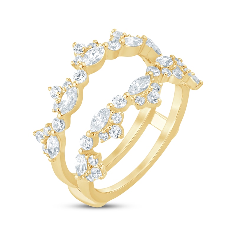 Main Image 2 of Lab-Grown Diamonds by KAY Marquise & Round-Cut Diamond Enhancer Ring 1 ct tw 14K Yellow Gold