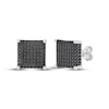 Thumbnail Image 1 of Men's Black Multi-Diamond Square Stud Earrings 1 ct tw Sterling Silver