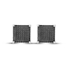 Thumbnail Image 2 of Men's Black Multi-Diamond Square Stud Earrings 1 ct tw Sterling Silver