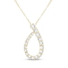 Thumbnail Image 1 of Lab-Grown Diamonds by KAY Graduated Teardrop Necklace 1/2 ct tw 14K Yellow Gold 18&quot;