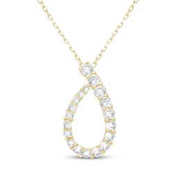 Lab-Grown Diamonds by KAY Graduated Teardrop Necklace 1/2 ct tw 14K Yellow Gold 18&quot;