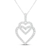 Thumbnail Image 1 of Lab-Grown Diamonds by KAY Overlapping Double Heart Necklace 1/2 ct tw 14K White Gold 18&quot;