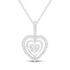 Thumbnail Image 1 of Unstoppable Love Multi-Diamond Heart Necklace 1/3 ct tw 10K White Gold 19&quot;