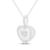 Thumbnail Image 2 of Unstoppable Love Multi-Diamond Heart Necklace 1/3 ct tw 10K White Gold 19&quot;