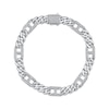 Thumbnail Image 1 of Men's Diamond Mariner & Cuban Curb Link Bracelet 3/4 ct tw Sterling Silver 8.5&quot;