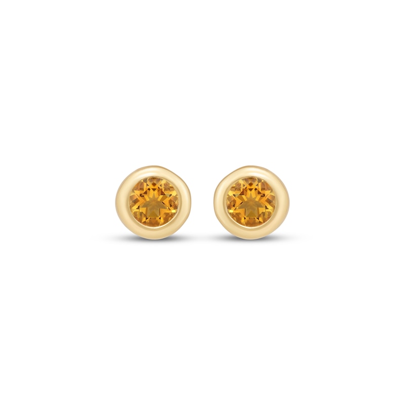 Main Image 2 of Children's Round-Cut Citrine Stud Earrings 14K Yellow Gold