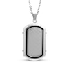 Thumbnail Image 1 of Men's Textured Dog Tag Necklace Stainless Steel & Black Resin 24&quot;