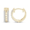 Thumbnail Image 1 of Men's Diamond Curb Link Hoop Earrings 1/6 ct tw 10K Yellow Gold