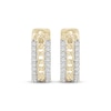 Thumbnail Image 2 of Men's Diamond Curb Link Hoop Earrings 1/6 ct tw 10K Yellow Gold