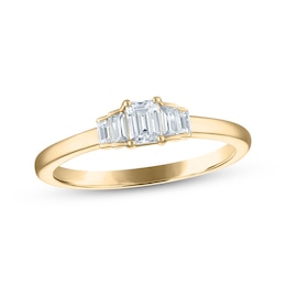 Adore Emerald-Cut & Baguette-Cut Diamond Engagement Ring 3/8 ct tw 14K Yellow Gold