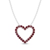 Thumbnail Image 1 of Lab-Created Ruby Heart Necklace Sterling Silver 18&quot;