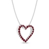 Thumbnail Image 2 of Lab-Created Ruby Heart Necklace Sterling Silver 18&quot;