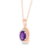 Thumbnail Image 2 of Oval-Cut Amethyst & Diamond Swirl Necklace 1/20 ct tw 10K Rose Gold 18&quot;