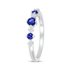 Thumbnail Image 2 of Blue Lab-Created Sapphire & Diamond Ring 1/20 ct tw 10K White Gold