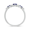 Thumbnail Image 3 of Blue Lab-Created Sapphire & Diamond Ring 1/20 ct tw 10K White Gold