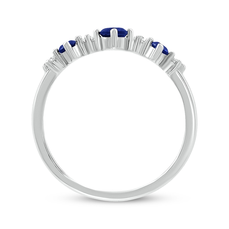 Main Image 3 of Blue Lab-Created Sapphire & Diamond Ring 1/20 ct tw 10K White Gold