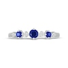 Thumbnail Image 4 of Blue Lab-Created Sapphire & Diamond Ring 1/20 ct tw 10K White Gold