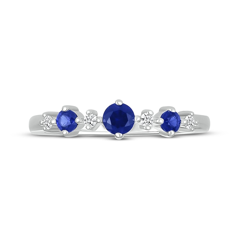 Main Image 4 of Blue Lab-Created Sapphire & Diamond Ring 1/20 ct tw 10K White Gold