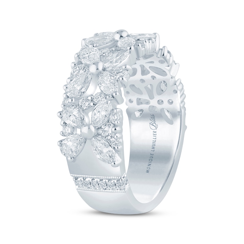 Main Image 2 of Monique Lhuillier Bliss Pear-Shaped, Marquise & Round-Cut Lab-Grown Diamond Anniversary Ring 2 ct tw 18K White Gold