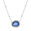 Thumbnail Image 1 of Fancy-Cut Blue Lab-Created Sapphire & White Lab-Created Sapphire Necklace Sterling Silver 18&quot;