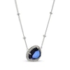 Thumbnail Image 2 of Fancy-Cut Blue Lab-Created Sapphire & White Lab-Created Sapphire Necklace Sterling Silver 18&quot;