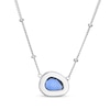 Thumbnail Image 3 of Fancy-Cut Blue Lab-Created Sapphire & White Lab-Created Sapphire Necklace Sterling Silver 18&quot;