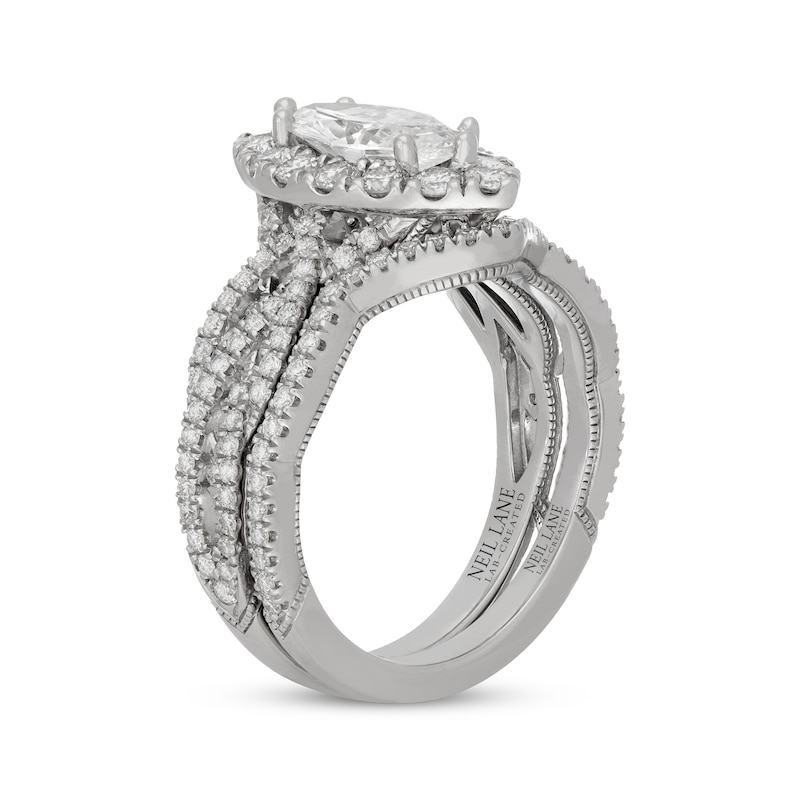 Main Image 2 of Neil Lane Artistry Marquise-Cut Lab-Grown Diamond Halo Bridal Set 2-1/8 ct tw 14K White Gold