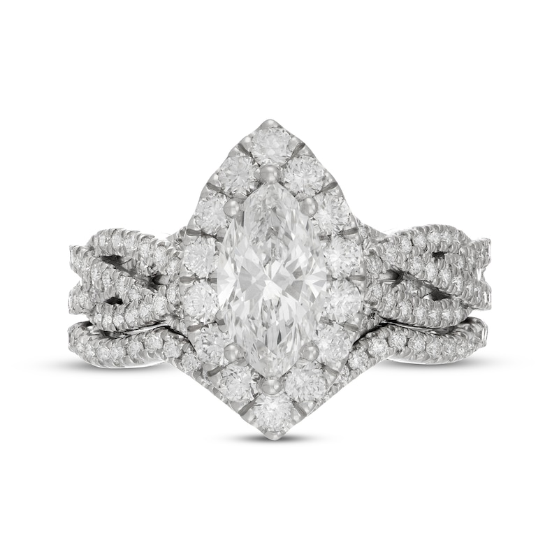 Main Image 3 of Neil Lane Artistry Marquise-Cut Lab-Grown Diamond Halo Bridal Set 2-1/8 ct tw 14K White Gold