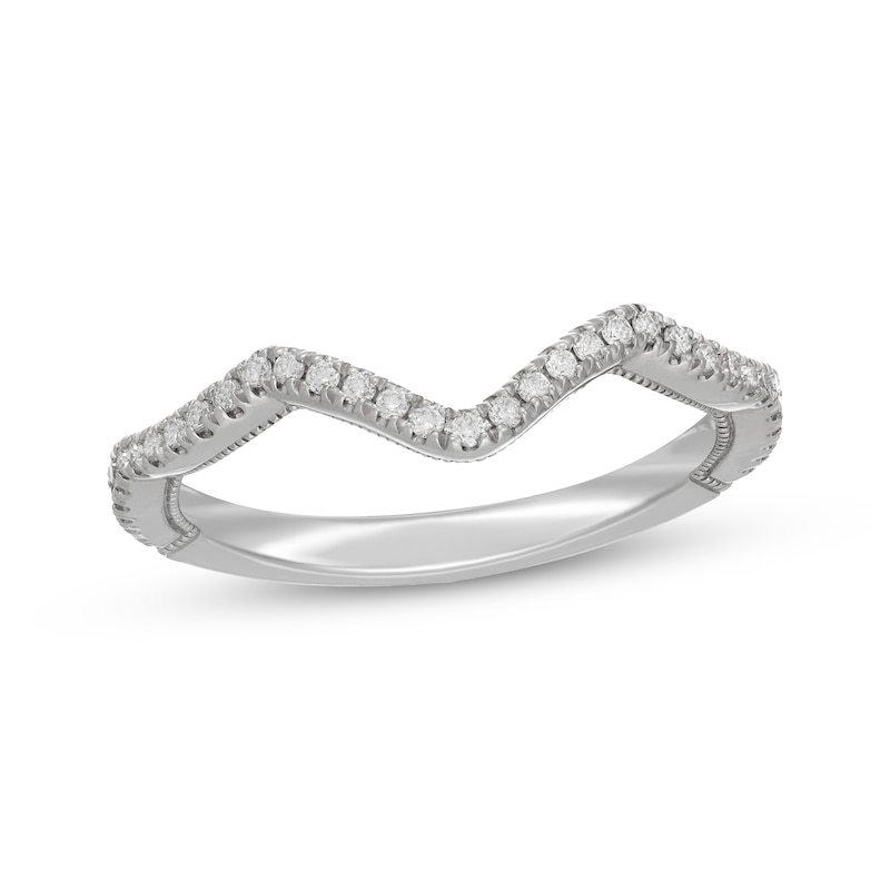 Main Image 8 of Neil Lane Artistry Lab-Grown Diamond Contour Wedding Band 1/5 ct tw 14K White Gold