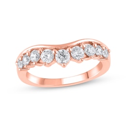 Diamond Contour Anniversary Band 3/4 ct tw 14K Rose Gold