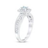 Thumbnail Image 2 of THE LEO First Light Diamond Round-Cut Cushion Frame Engagement Ring 3/4 ct tw 14K White Gold