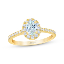 THE LEO First Light Diamond Oval & Round-Cut Engagement Ring 3/4 ct tw 14K Yellow Gold