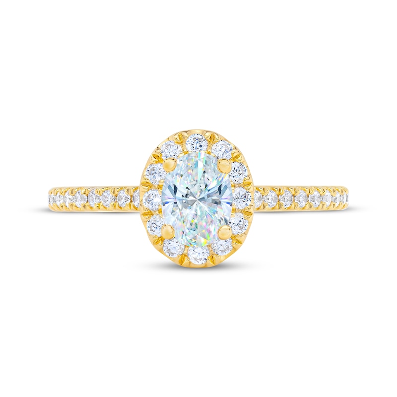 Main Image 3 of THE LEO First Light Diamond Oval & Round-Cut Engagement Ring 3/4 ct tw 14K Yellow Gold