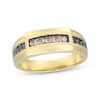 Thumbnail Image 1 of Men's Brown & Black Diamond Wedding Band 1/2 ct tw 10K Yellow Gold