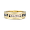 Thumbnail Image 4 of Men's Brown & Black Diamond Wedding Band 1/2 ct tw 10K Yellow Gold