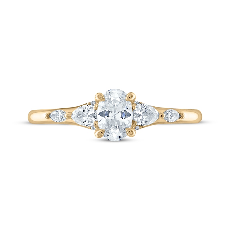 Main Image 3 of Oval, Pear, Marquise & Round-Cut Diamond Engagement Ring 3/4 ct tw 14K Yellow Gold