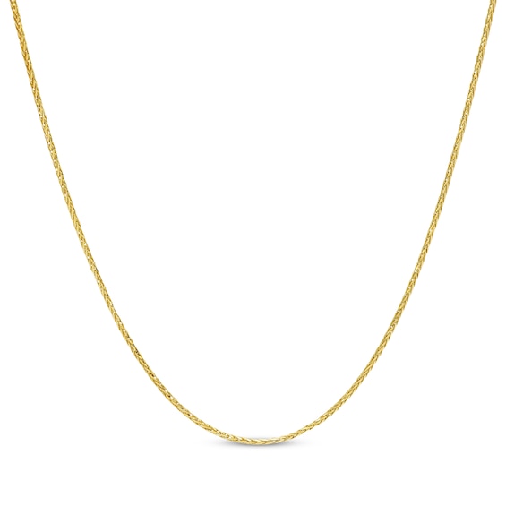 Solid Wheat Chain Necklace 1.3mm 14K Yellow Gold 18"