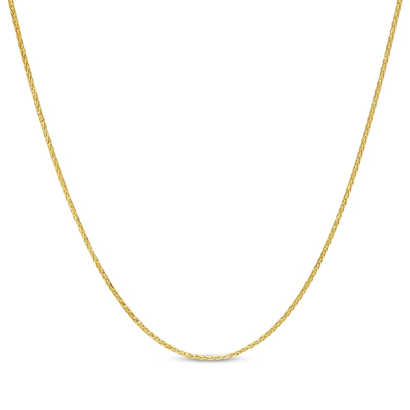 Solid Wheat Chain Necklace 1.3mm 14K Yellow Gold 18