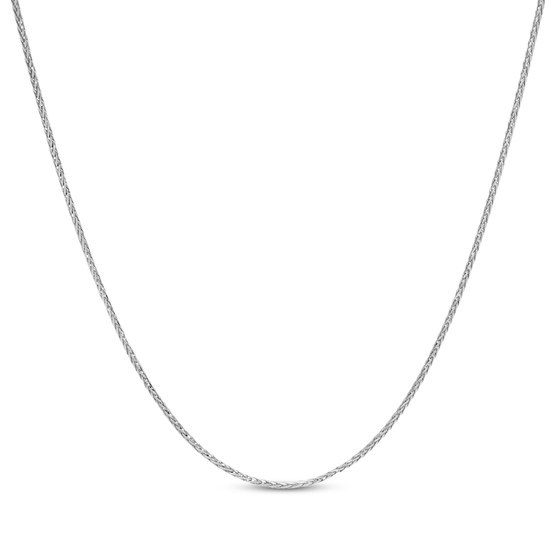 Main Image 1 of Solid Wheat Chain Necklace 1.3mm 14K White Gold 18&quot;